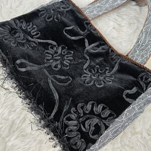 Unique Tapestry Bag with Faux Fur and Velvet